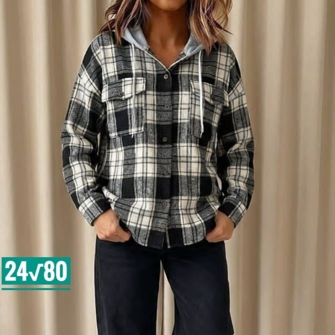 рубашка с капюшоном,женская рубашка,рубашка в клетку женская,рубашка оверсайз в клетку с капюшоном,рубашка теплая