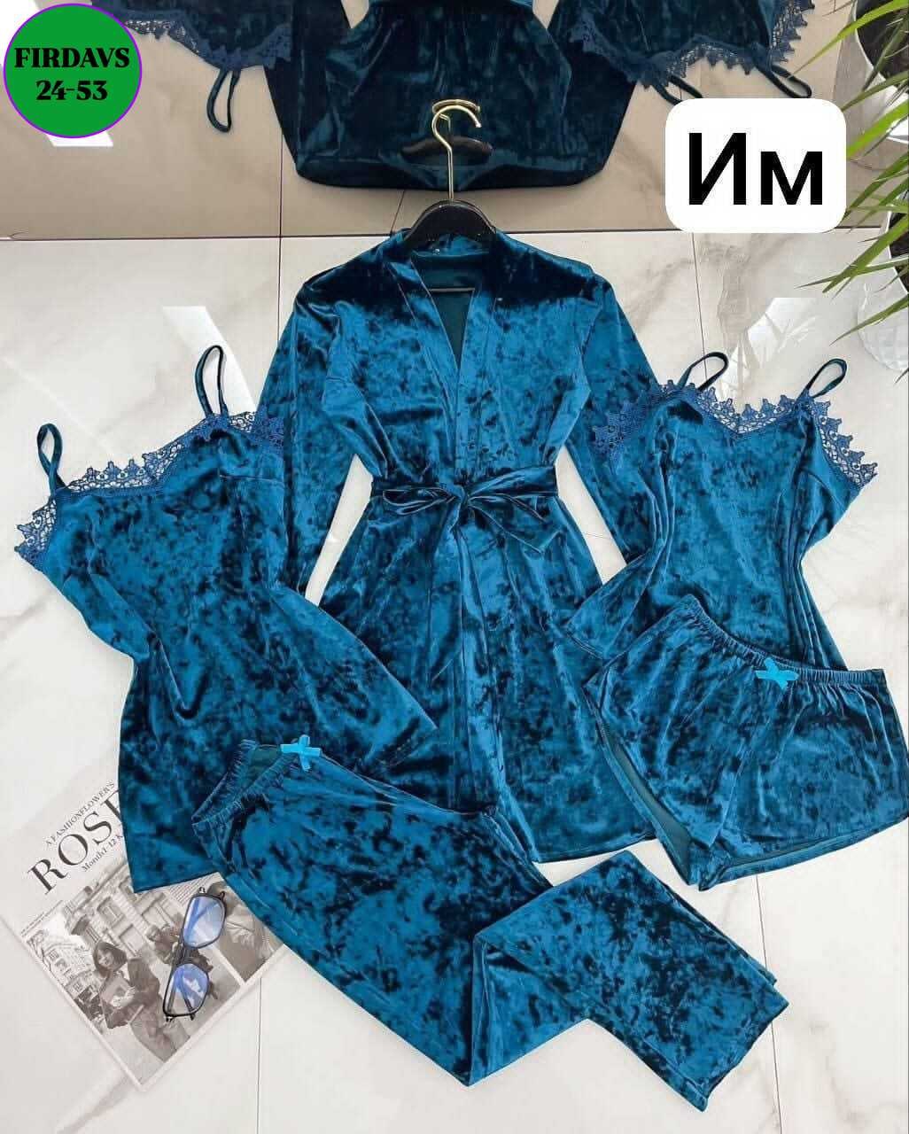 пижама женская бархатная комплект,комплект пижама женский бархат,женские пижамы из бархата,пижама велюр,пижама женская 4ка велюр