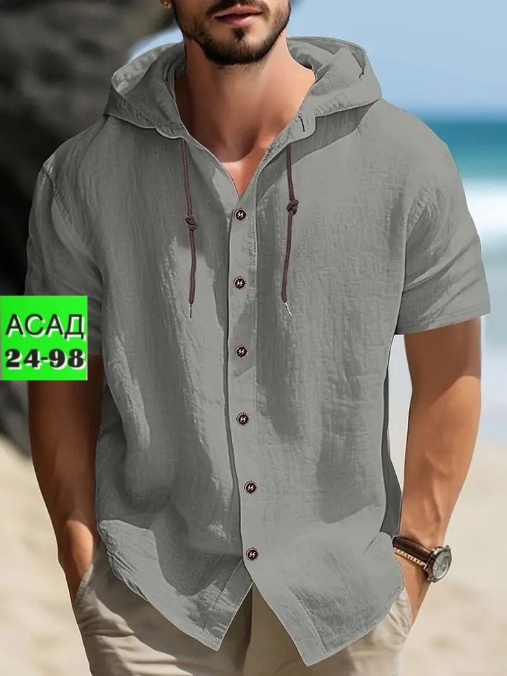 рубашка летняя мужская,мужская рубашка,рубашка с капюшоном,рубашка мужская с капюшоном,рубашка для пляжа мужская