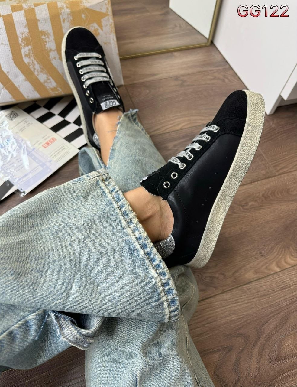 кеды golden goose,кеды из натуральной кожи golden goose premiumshoes цвет черный,кеды из натуральной кожи golden goose premium shoes цвет черный,golden goose кеды hi star на платформе черный,кеды женс