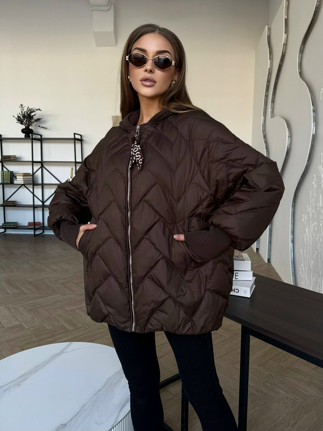 куртка стеганая оверсайз с капюшоном okxana utova brand,куртка стеганая оверсайз с капюшоном okxana utova brand 280179549,куртка оверсайз с капюшоном осенняя okxana utova brand,куртка женская,куртка о