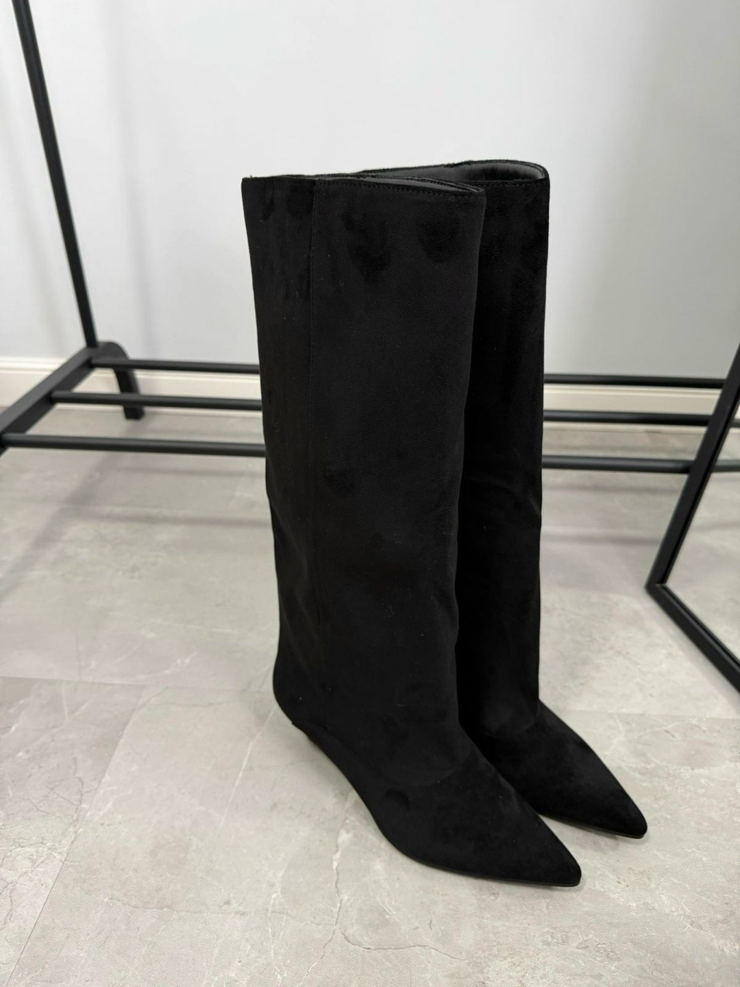 сапоги с отворотом на шпильке el monti,сапоги маскотт замшевые на каблуке,сапоги,элегантные сапоги,замшевые сапоги