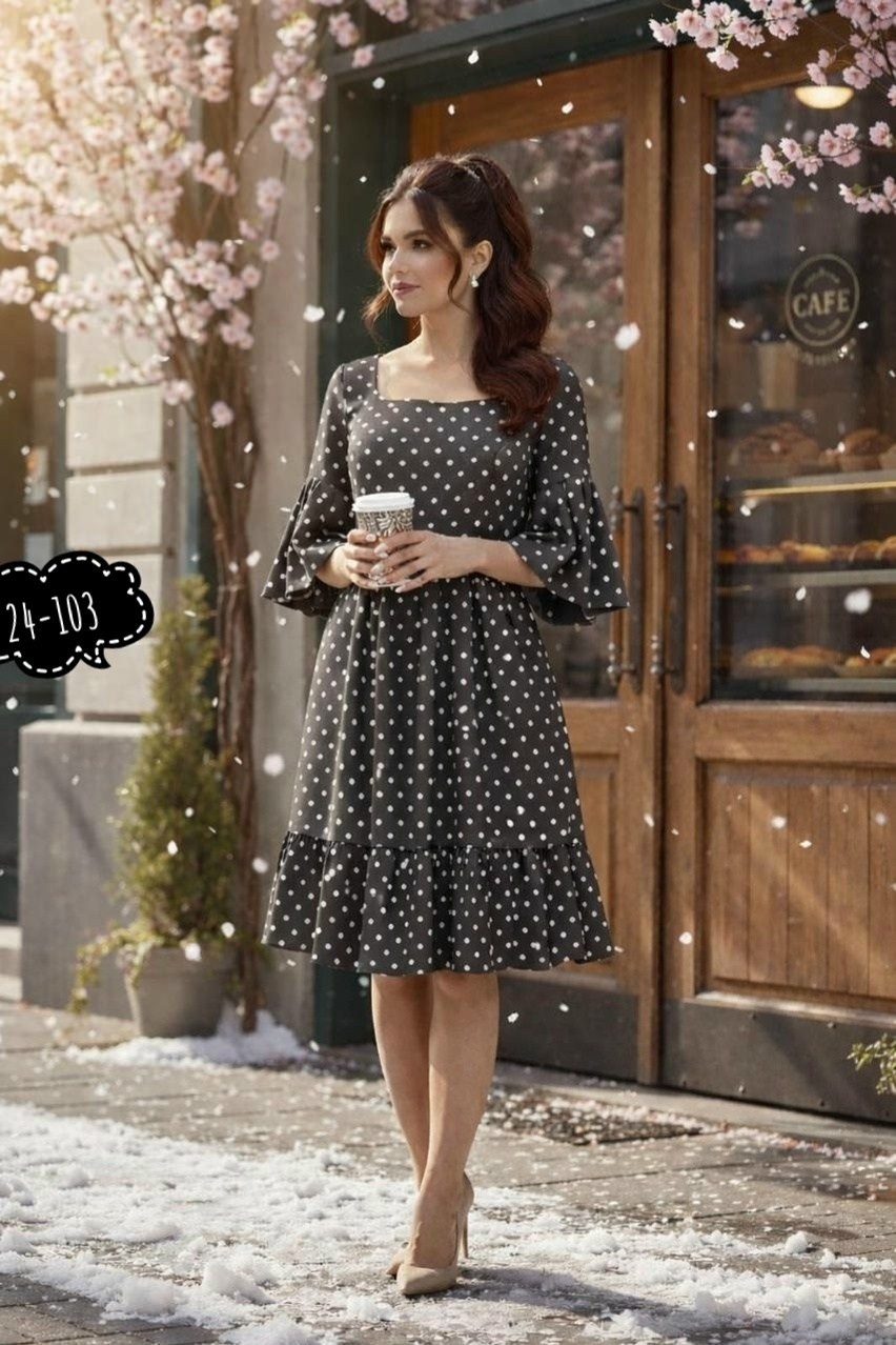 платье женское,платье,платье в горошек,платье для полных,женское платье в горошек