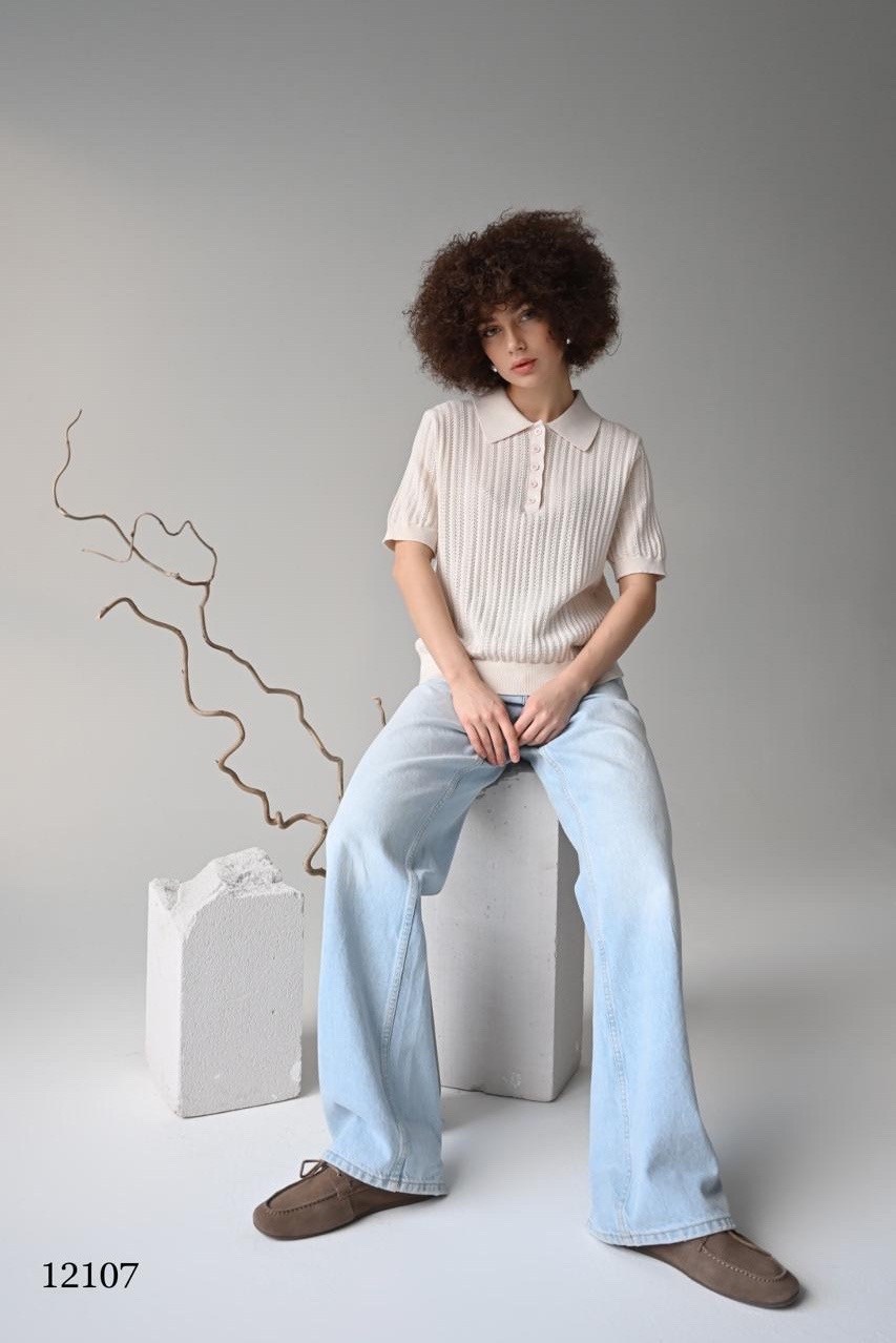 джемпер женский поло,женский джемпер,голубой джемпер,джемпер летний,джемпер