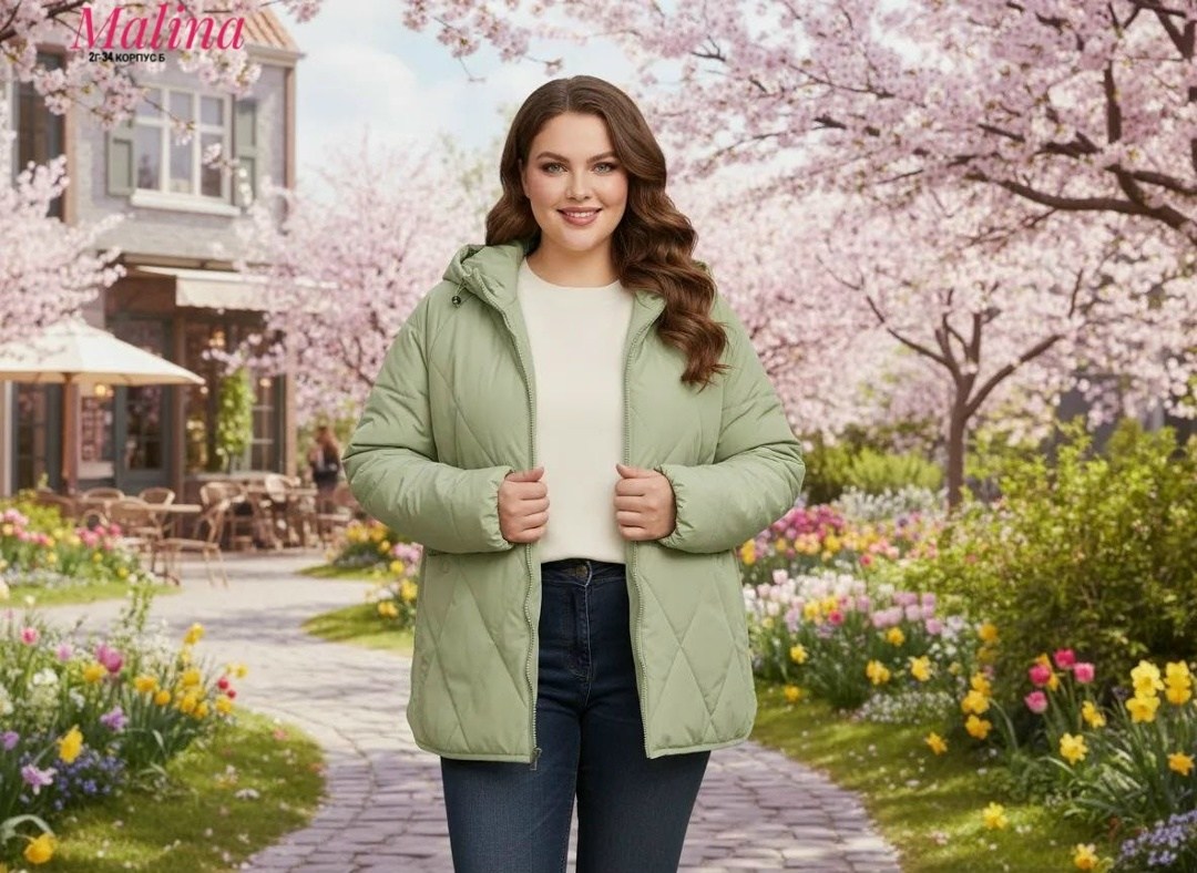 женская демисезонная куртка,демисезонная куртка,куртка женская,куртка стеганая демисезонная с капюшоном больших размеров amalia&r,куртка
