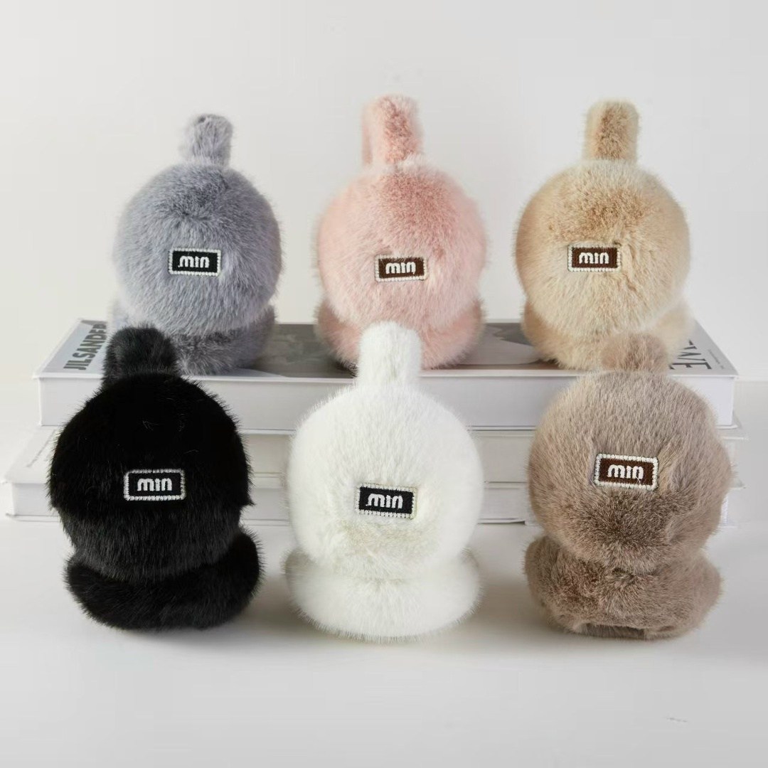 наушники меховые,женские зимние теплые наушники из меха кролика рекс,теплые наушники,пушистые наушники,меховые наушники теплые