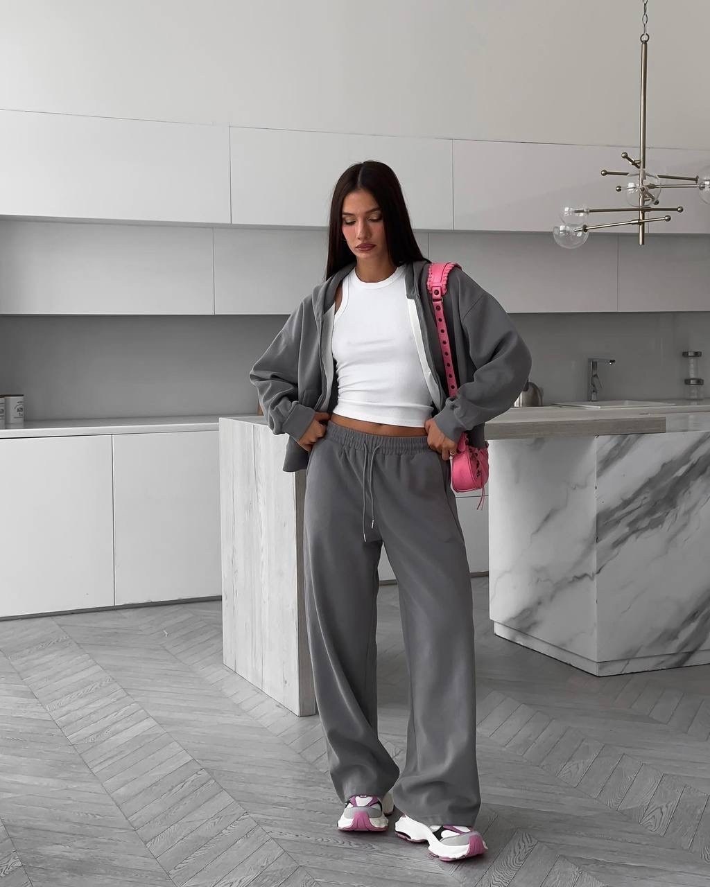 толстовка и брюки,спортивный костюм,костюм женский спортивный,костюм серый,костюм на флисе