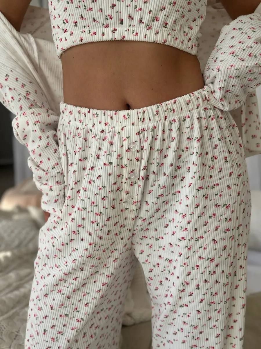 пижама женская тройка,женская пижама,пижама,пижама со штанами женская,пижама тройка