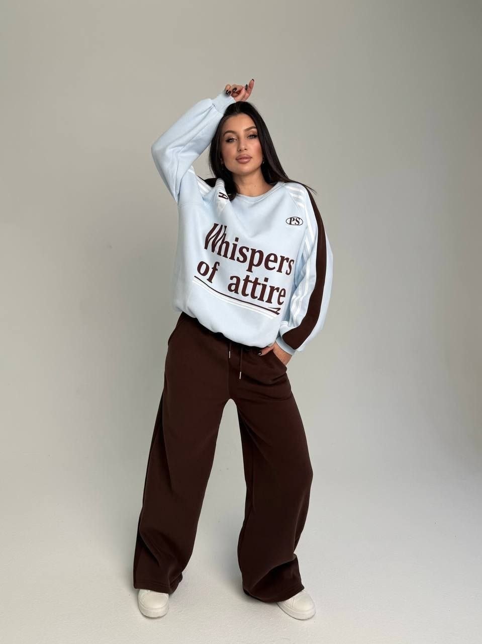 женские костюмы оверсайз,костюм со свитшотом,свитшот и брюки,спортивный костюм оверсайз,спортивный женский костюм