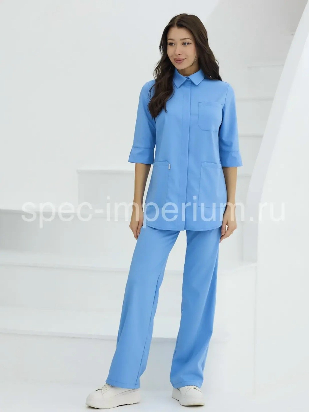 медицинский костюм женский голубой,женский медицинский костюм,женский медицинский костюм 4422/13к голубой,костюм медицинский,костюм медицинский брючный