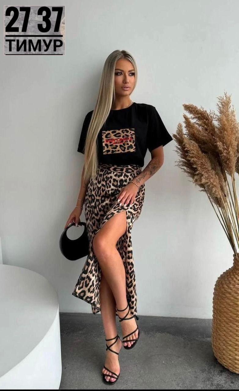 костюм с юбкой женский,леопардовая юбка,юбка леопардовый принт макси,юбки леопардовые летние,костюм с юбкой