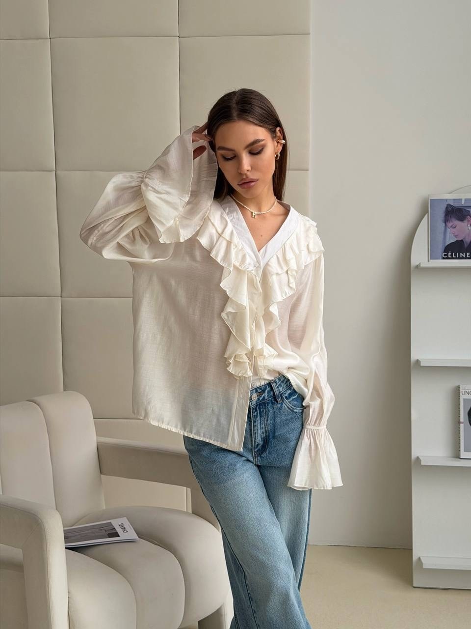 блузка с оборками,блузка с воланом,женская рубашка с рюшами,блуза,блузка женская