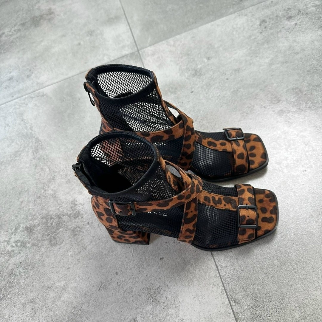 леопардовые босоножки,женская ,сетчатые ботильоны диор,ботильоны с перфорацией,босоножки на платформе с леопардовым принтом