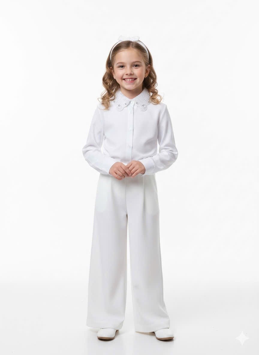костюм для девочки брючный,белые костюмы,брюки-палаццо школьные для девочки,брюки для девочек,школьные брюки для девочек