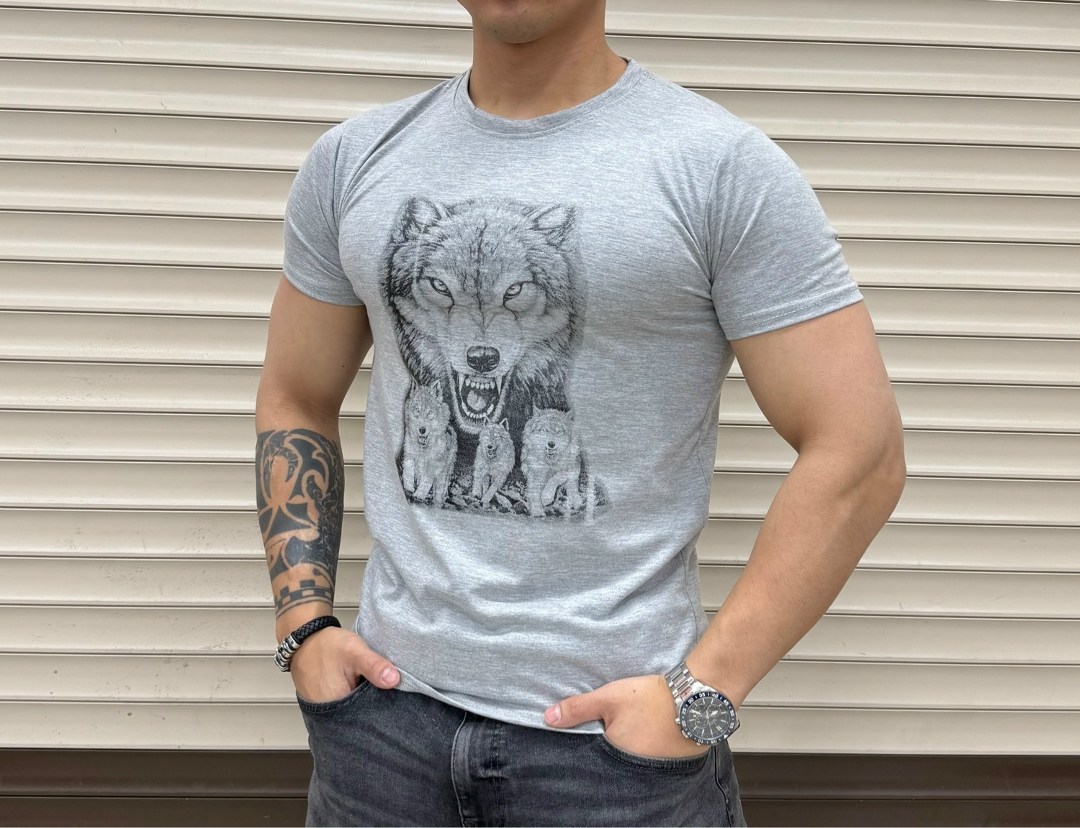 футболки для мужчин,футболки мужские,футболки мужские с принтом,футболки с волком,мужская майка