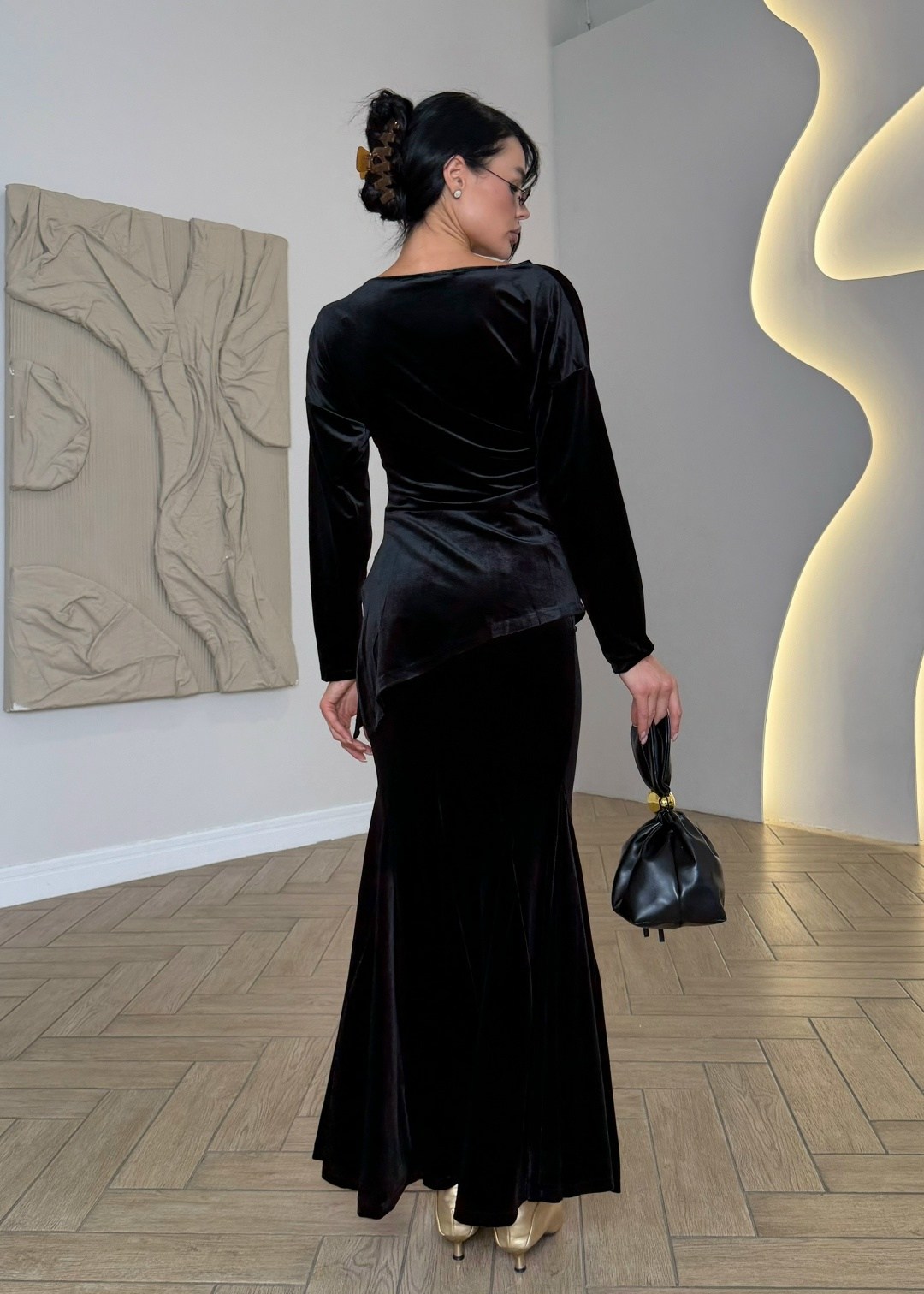 платье вечернее велюровое,вечернее платье велюровое длинное,вечернее платье велюровое длинное цвет черный,платье велюр,бархатное черное платье