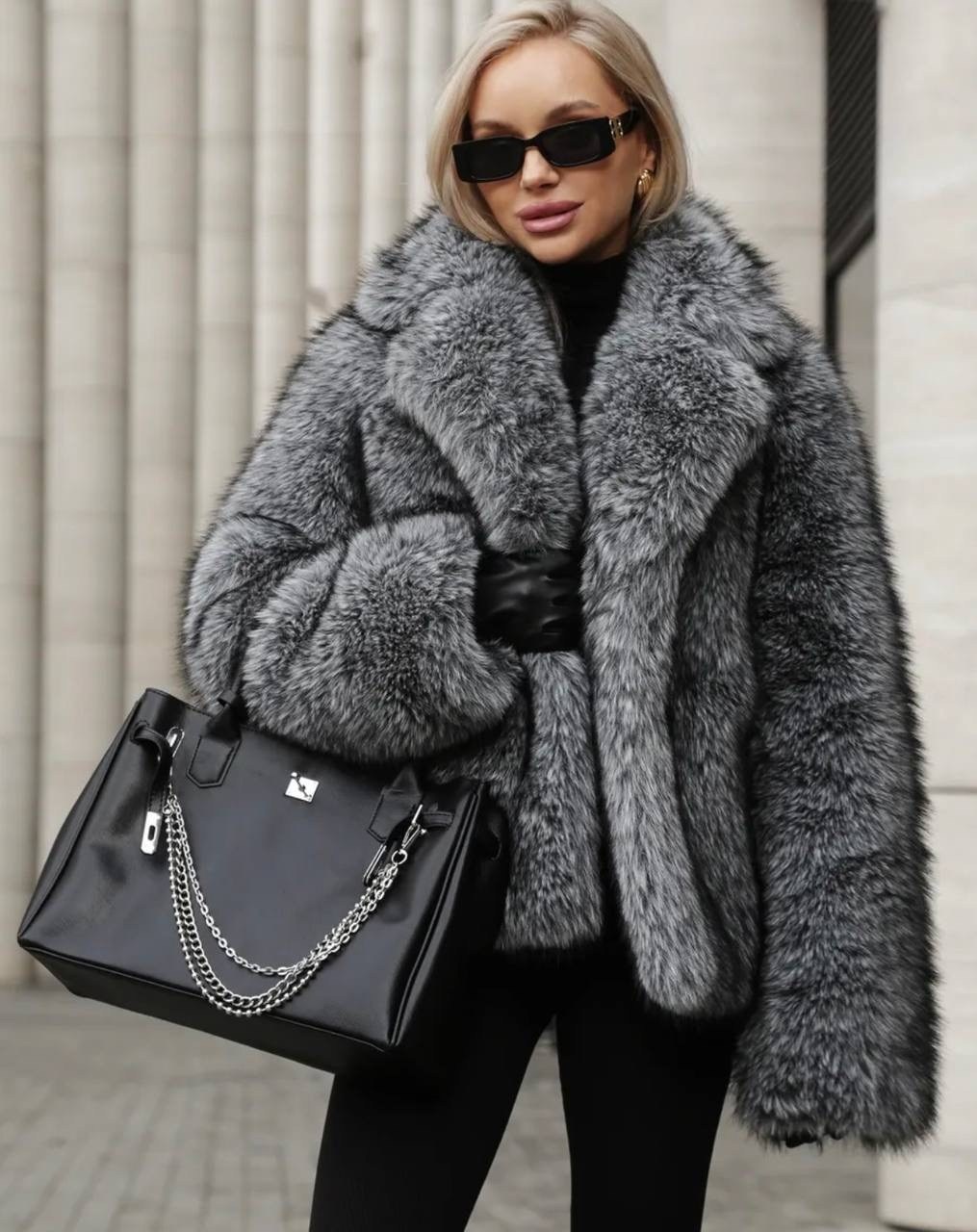 искусственная шуба,шуба из искусственного меха чернобурка,шубка,шуба,шуба из экомеха