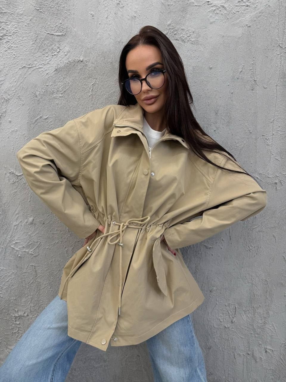ветровка женская,ветровка женский timtony карманы бежевый,куртка женская,ветровка стильная,ветровка удлиненная