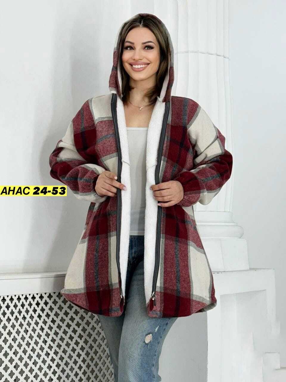 рубашка теплая с капюшоном,рубашка с капюшоном,кардиган,худи теплая в клетку удлиненная на меху tanhia fashion,женская кофта