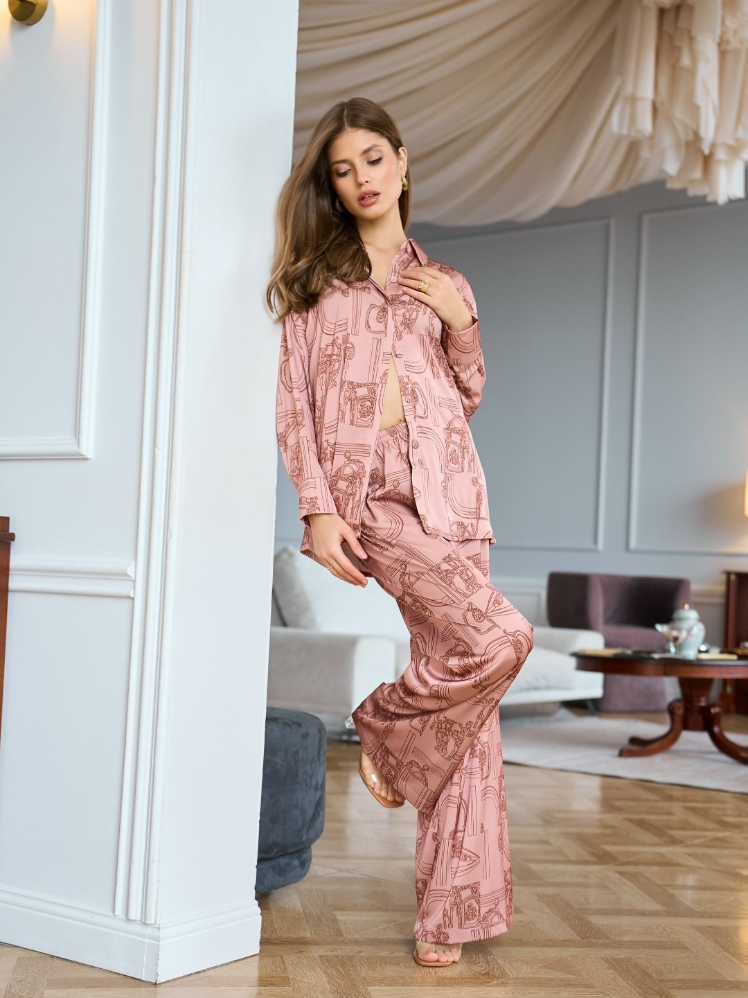 шелковые брючный комплект миа миа,шелковая пижама женская mia amore katrine,пижама женская,миа аморе пижама шелк,шелковая пижама