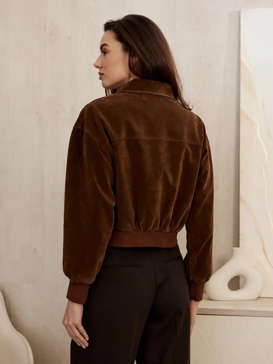замшевая куртка,бомбер из экозамши,женская куртка бомбер из эко замши коричневого цвета,куртка из экозамши,куртка бомбер замшевая