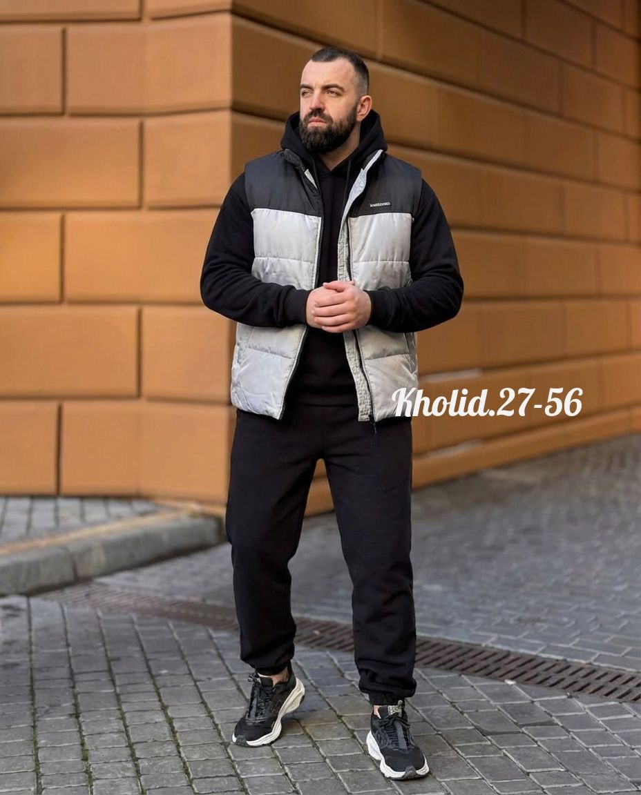 спортивный костюм тройка с жилеткой,мужской теплый спортивный костюм на флисе с жилетом,костюм спортивный мужской,спортивный костюм с жилеткой теплый на флисе мужской больших размеров серый,спортивный