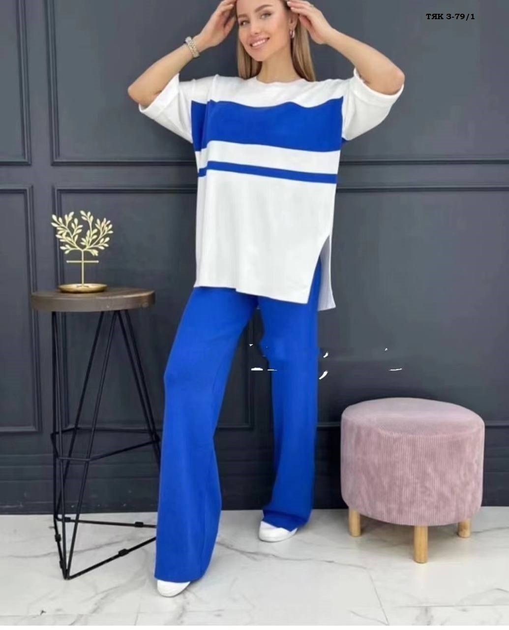трикотажный костюм,вязаный костюм с брюками палаццо,костюм с брюками,костюм двойка женская,женский брючный костюм