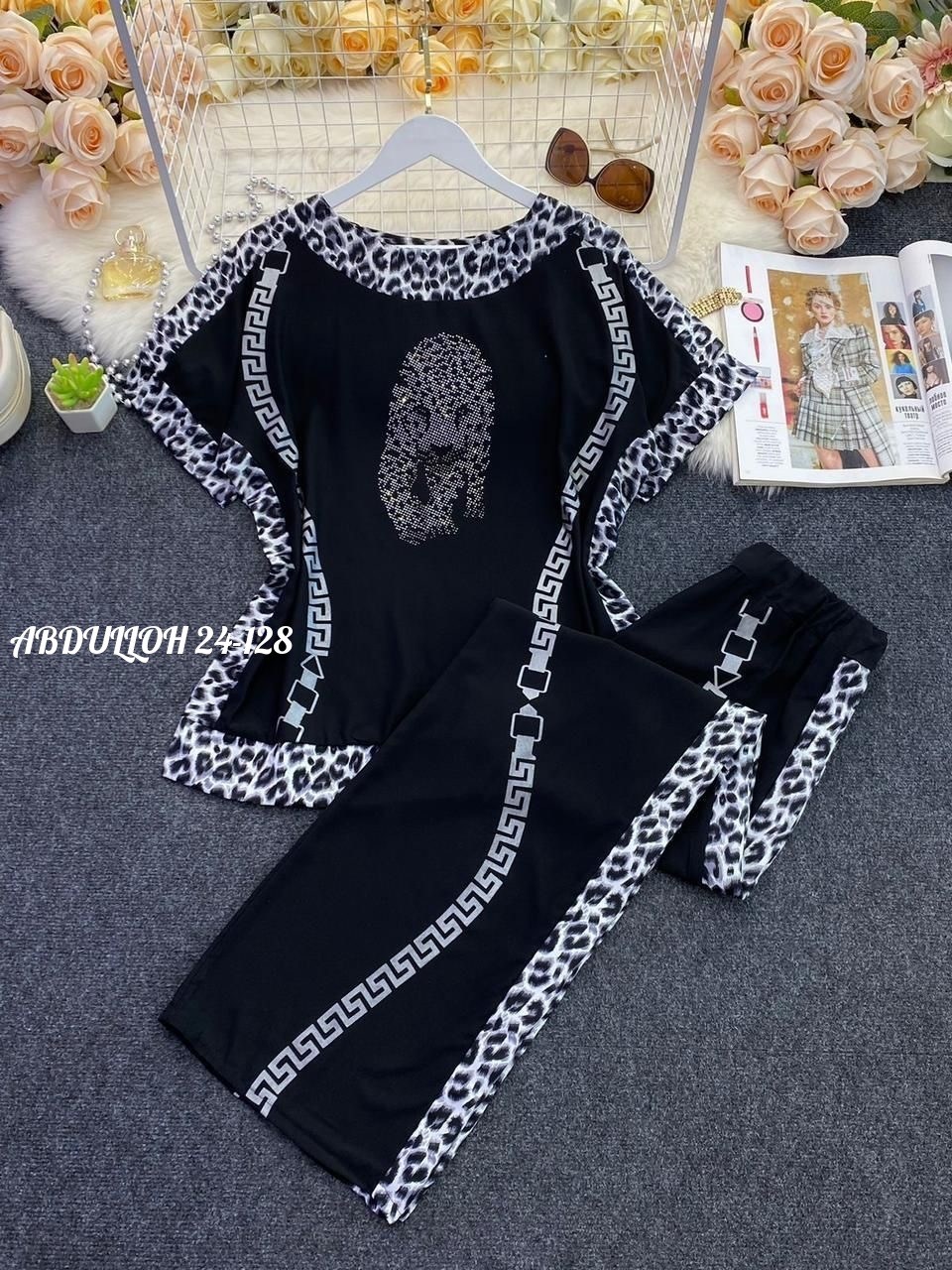 шикарный костюм двойка,костюм женский двойка с леопардом,женский костюм,женский костюм двойка,костюм с принтом