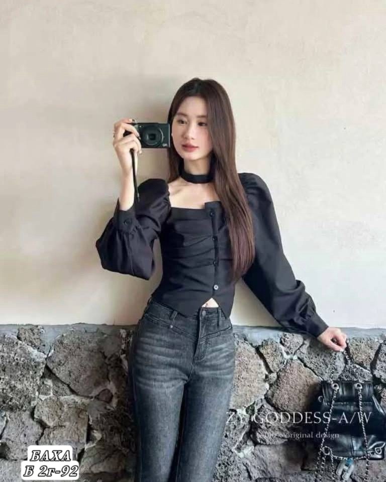 блузка женская приталенная с длинным рукавом,элегантная блузка,блузки женские,блузка с длинными рукавами,атласная блузка с длинным рукавом