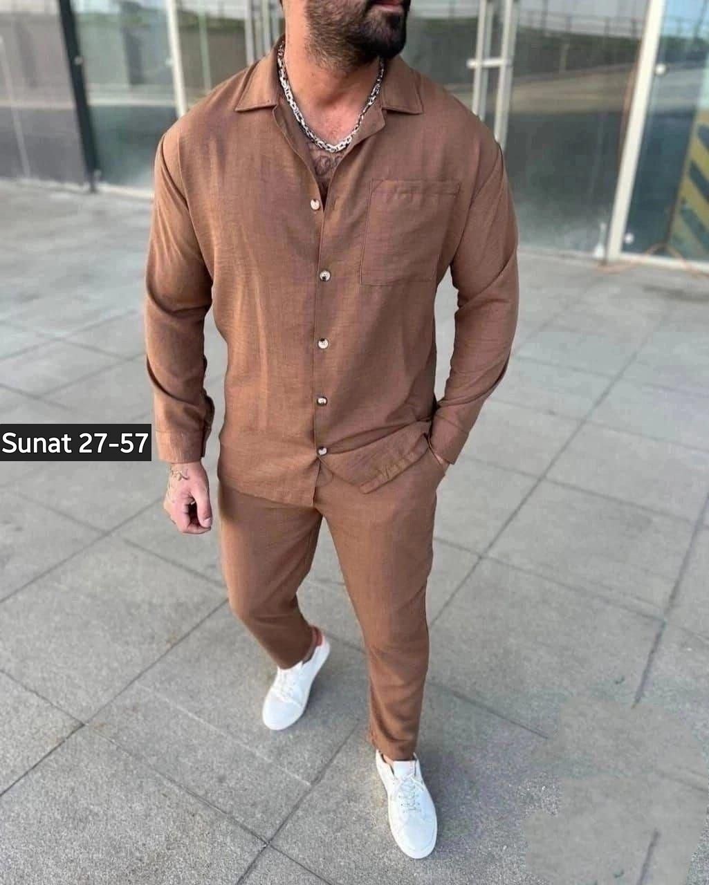 костюм мужской летний 48-58,костюм летний мужской,костюм двойка для мужчин лен,костюм с рубашкой,костюм двойка мужской