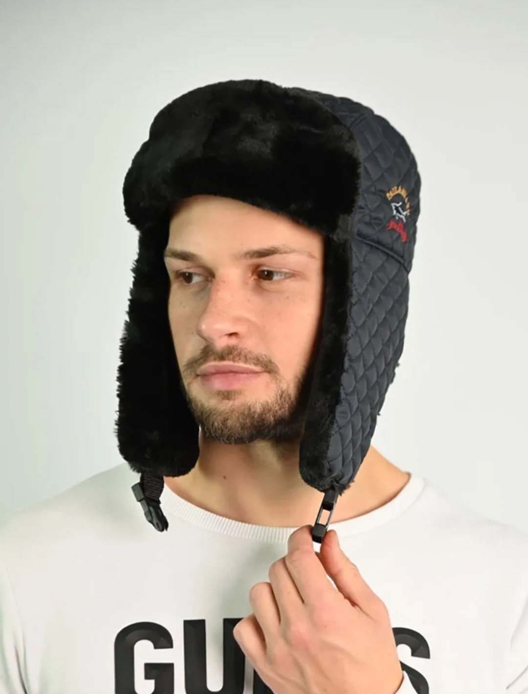 шапка-ушанка emporio armani ea7 серого цвета,шапка ушанка diesel,шапка ушанка,зимняя шапка ушанка,шапка ушанка мужская antar 236612324 черная