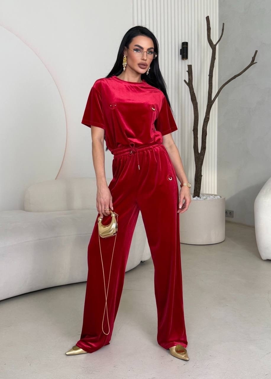 велюровый костюм,велюровый костюм женский,костюм с брюками,костюм dstrend 018620490 сливовый,домашний велюровый костюм