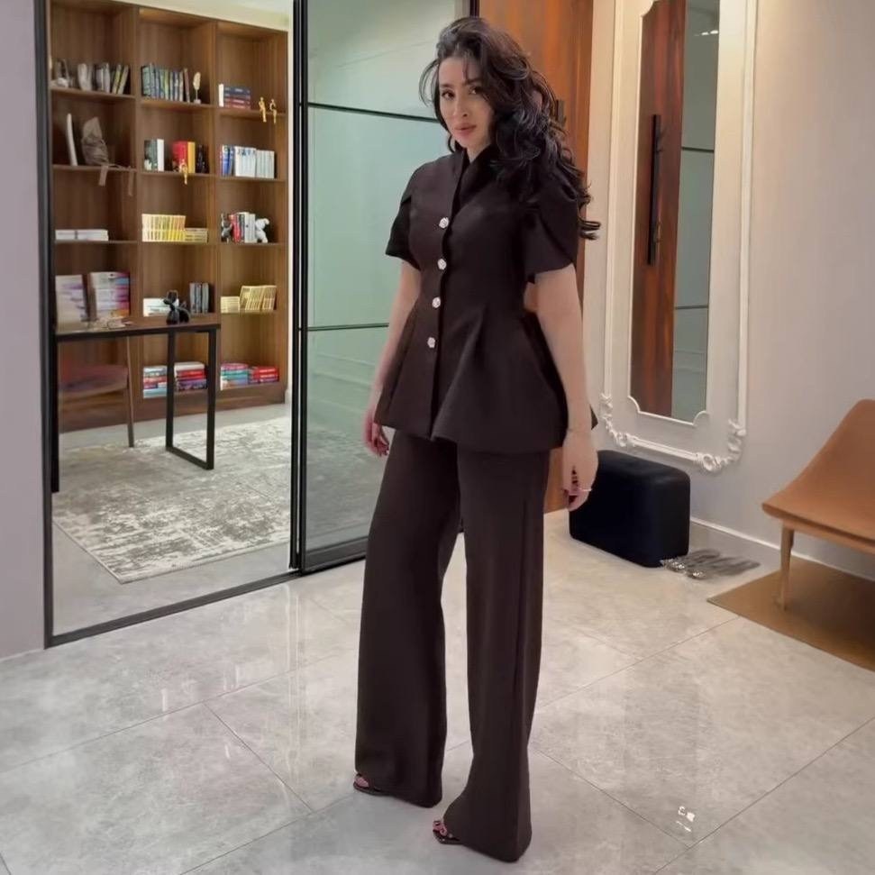 брючный костюм,брючный костюм женский,брючный костюм м-0497,брючный костюм с жилетом,шелковый брючный костюм женский