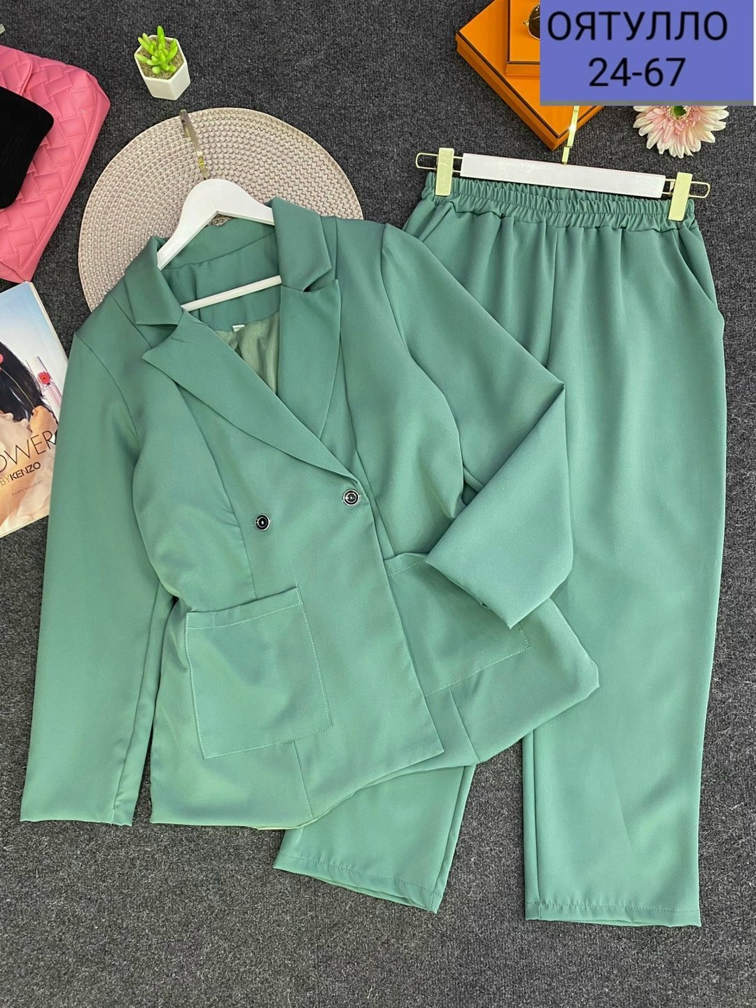 брючный костюм anastasia mak 1053а мятный,брючный костюм anastasia mak 1175 мятный двойка,брючный костюм anastasia mak 1175 мятный,костюм женский,брючный костюм anastasia makanas 1175 мятный
