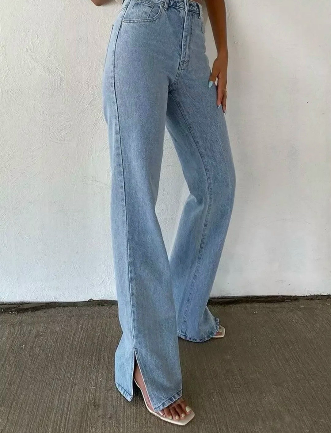 джинсы трубы прямые широкие клеш denim&a 370969286,джинсы трубы прямые широкие клеш dh fashion,джинсы трубы прямые широкие клеш denim&a цвет светло-серый,джинсы широкие трубы палаццо popkat,джинсы тру