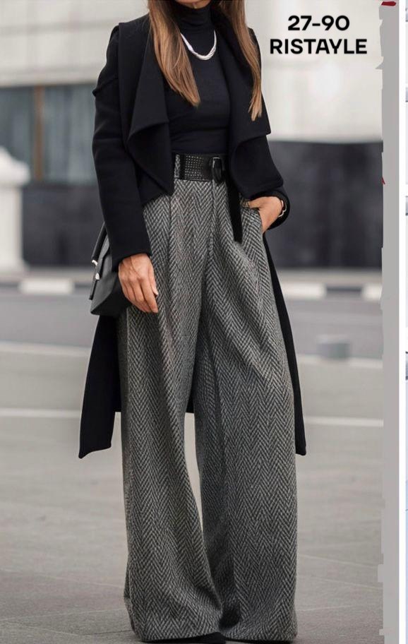 верхняя одежда с брюками палаццо,модные брюки палаццо,образ с брюками палаццо,широкие брюки,брюки палаццо