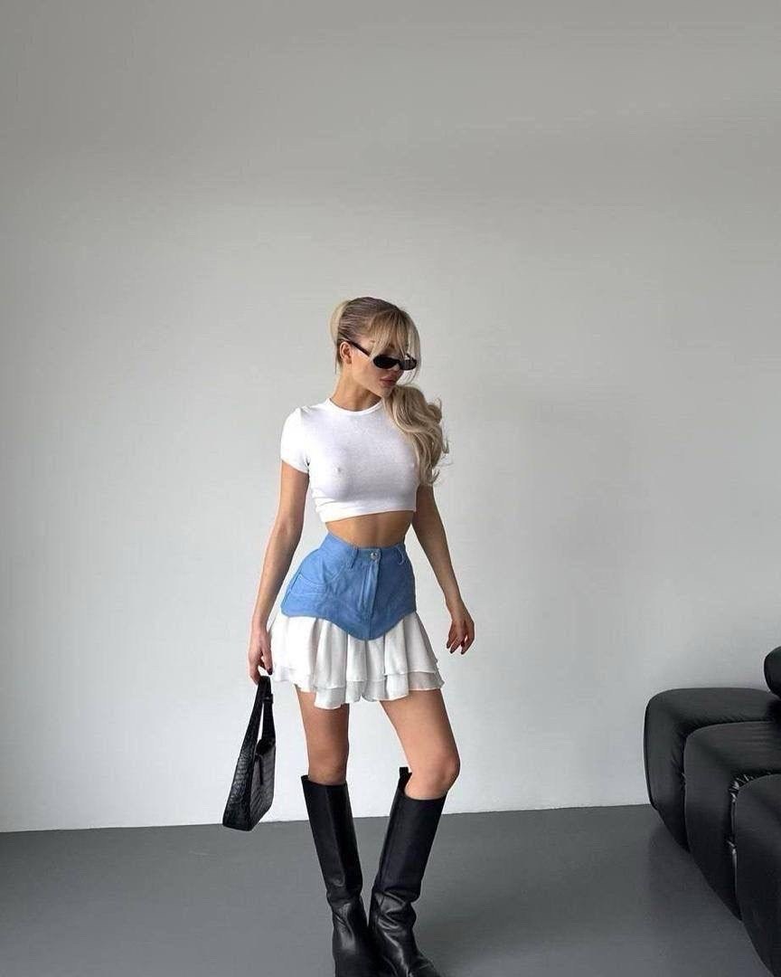 джинсовая юбка с воланами,идеальная юбка,юбка мини,юбка,мини юбка с воланами