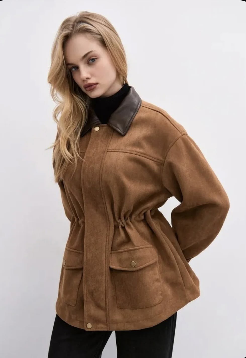 замшевая куртка,куртка рабочего осенняя под замшу на кулиске,куртка женская,женская замшевая куртка,куртка бомбер замшевая коричневая осень espiritu