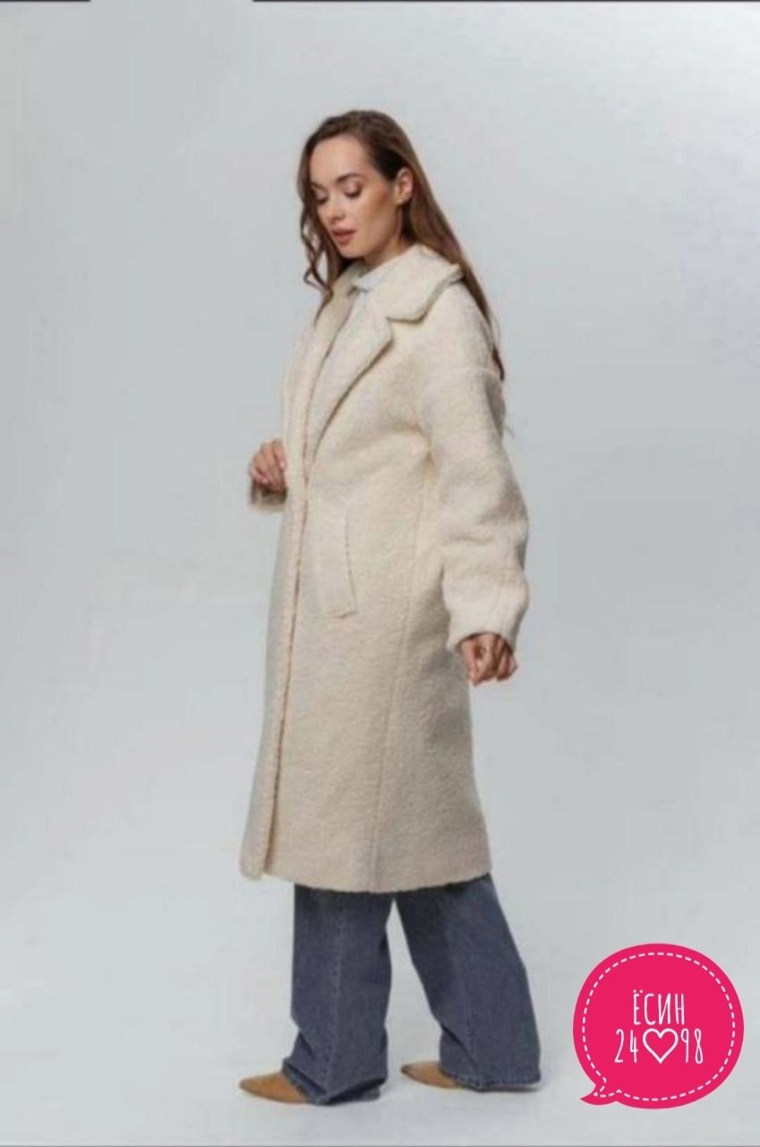 экошуба женский каляев 57498 белый 46 ru,шуба из искусственного меха каляев,шуба из овчины,каляев пальто из овчины,женская шуба