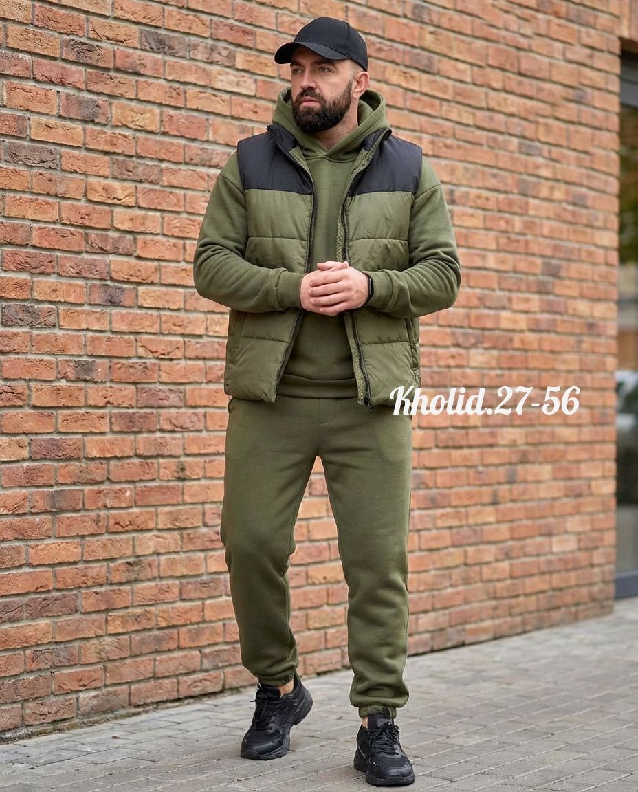 спортивный костюм тройка с жилеткой,мужской теплый спортивный костюм на флисе с жилетом,костюм спортивный мужской,спортивный костюм с жилеткой теплый на флисе мужской больших размеров серый,спортивный