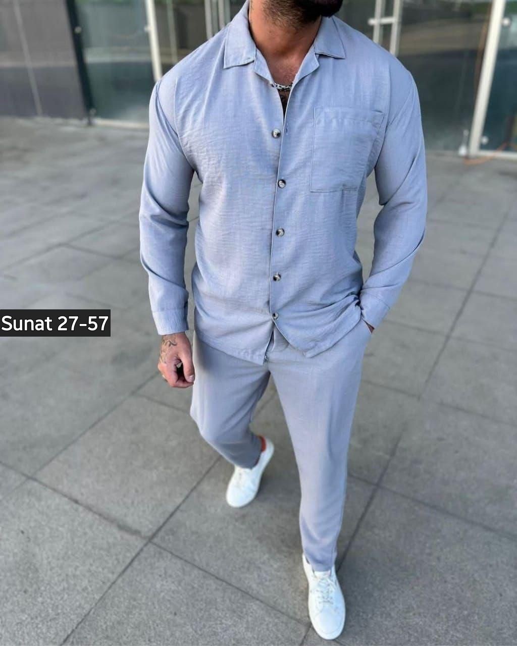 костюм мужской летний 48-58,костюм летний мужской,костюм двойка для мужчин лен,костюм с рубашкой,костюм двойка мужской