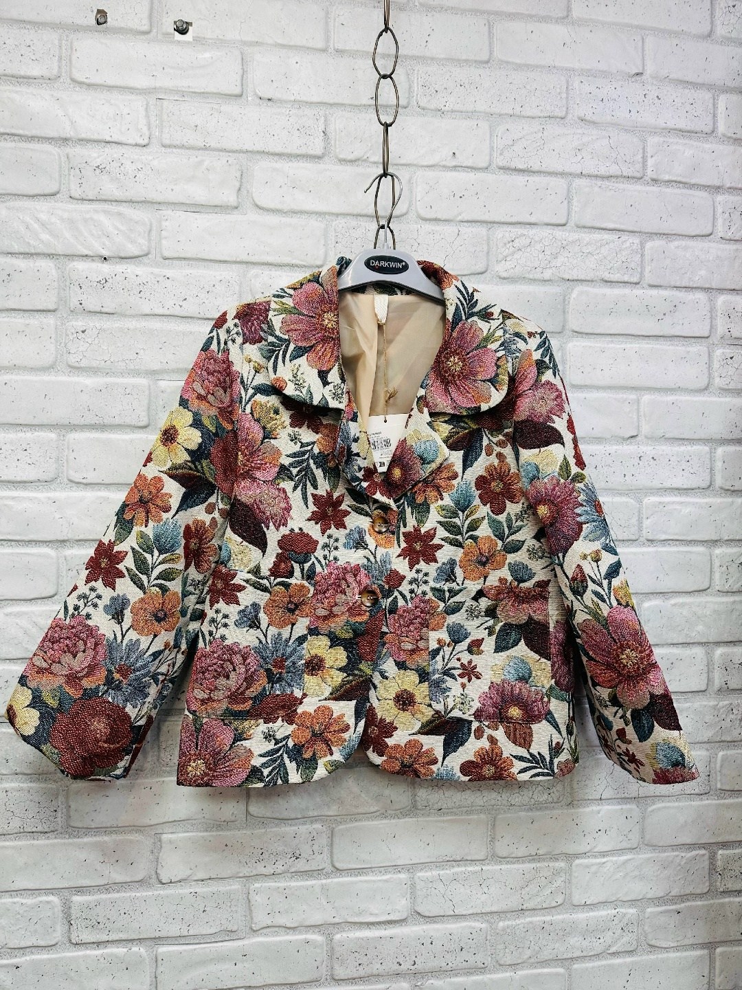 жакет с цветочным принтом,жакет,пиджак с принтом женский,куртка,куртка в стиле пэчворк