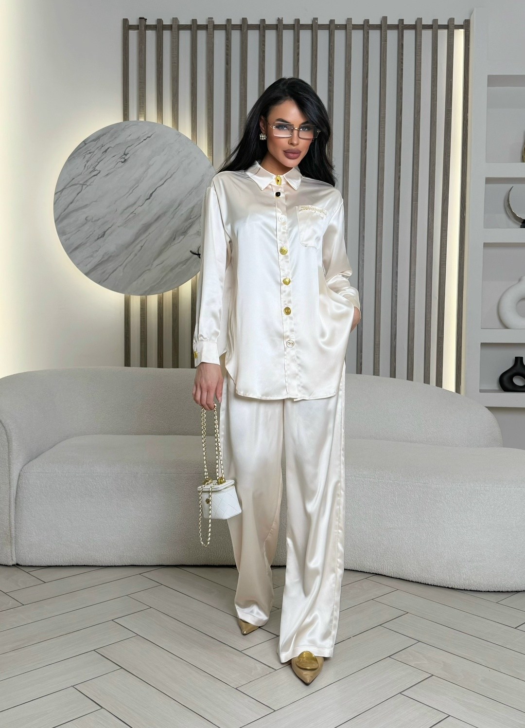 костюм с брюками,домашний костюм,шелковый костюм,костюм белый,пижама женская