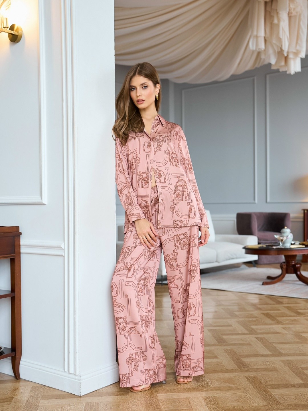 шелковые брючный комплект миа миа,шелковая пижама женская mia amore katrine,пижама женская,миа аморе пижама шелк,шелковая пижама