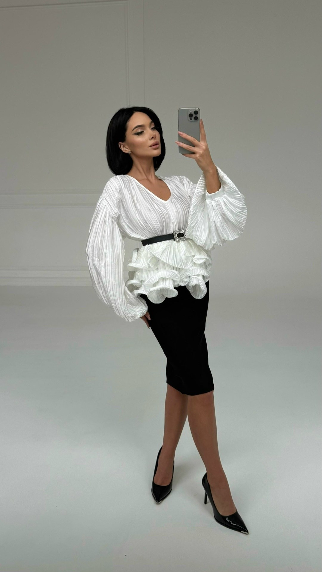 элегантная блузка,блузка плиссе,женская плиссированная блузка twotwin,женская блузка,блузка