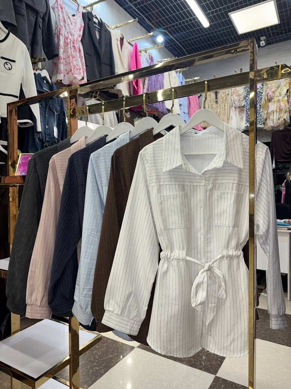 рубашка женская,рубашка удлиненная,стильная рубашка,рубашка женская голубая,рубашка в полоску