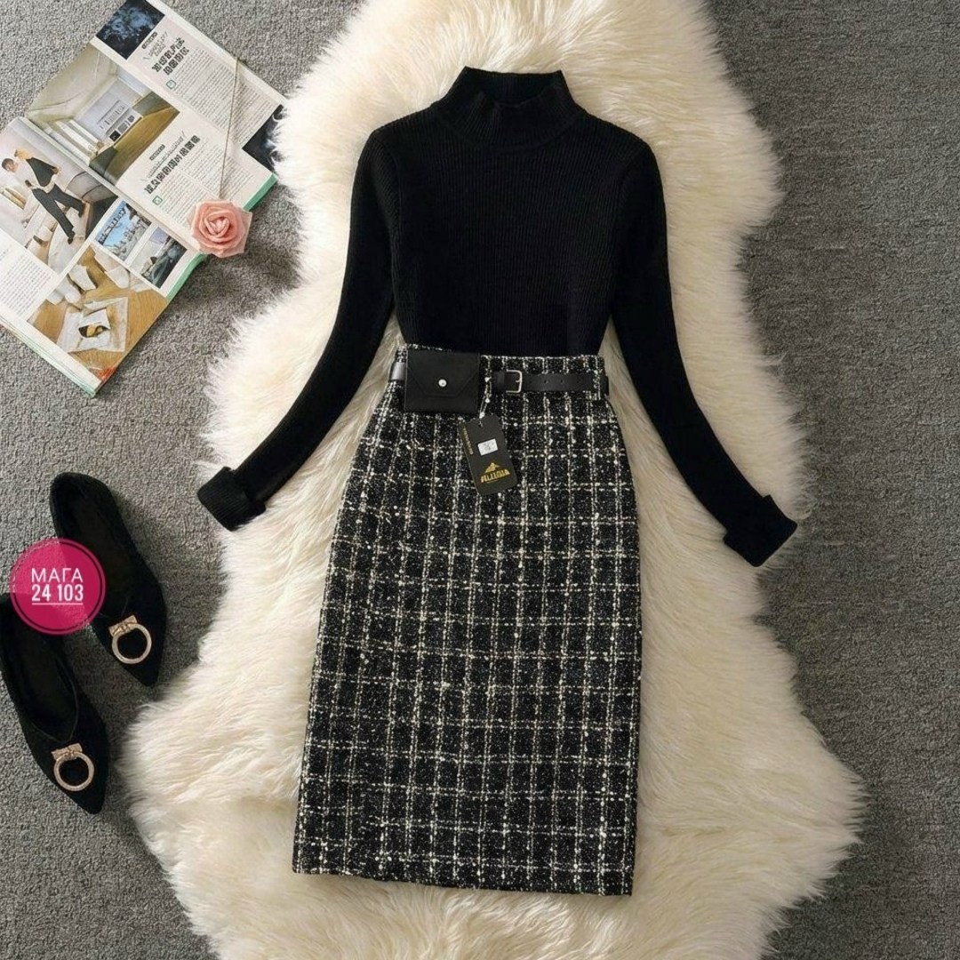 сарафан в клетку,твидовый сарафан,твидовый сарафан женский,шерстяное платье,сарафан женский зимний в клетку