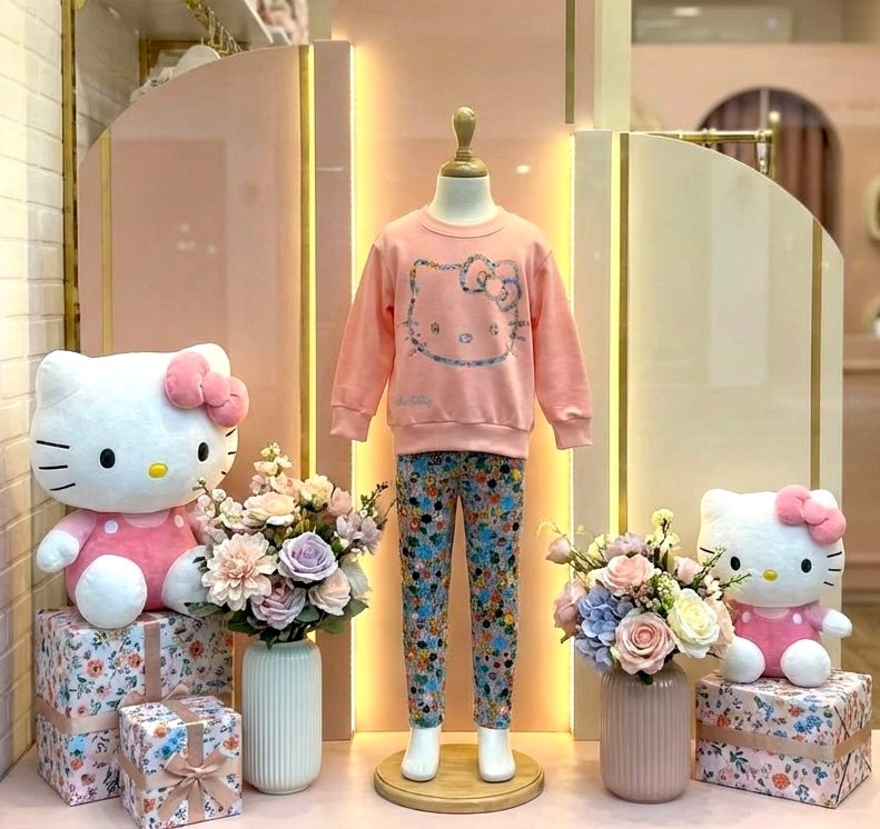 детская пижама sanrio,остров мечты магазин хеллоу китти,sanrio hello kitty пижамы для девочек,пижама детская хлопковая hello kitty,hello kitty store