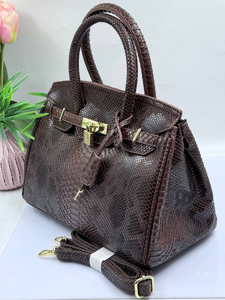 сумки,сумка hermes birkin 35 крокодиловая,сумка hermes birkin 35 с брелком лошадкой чёрный,женские сумки,сумка эрмес биркин 35см