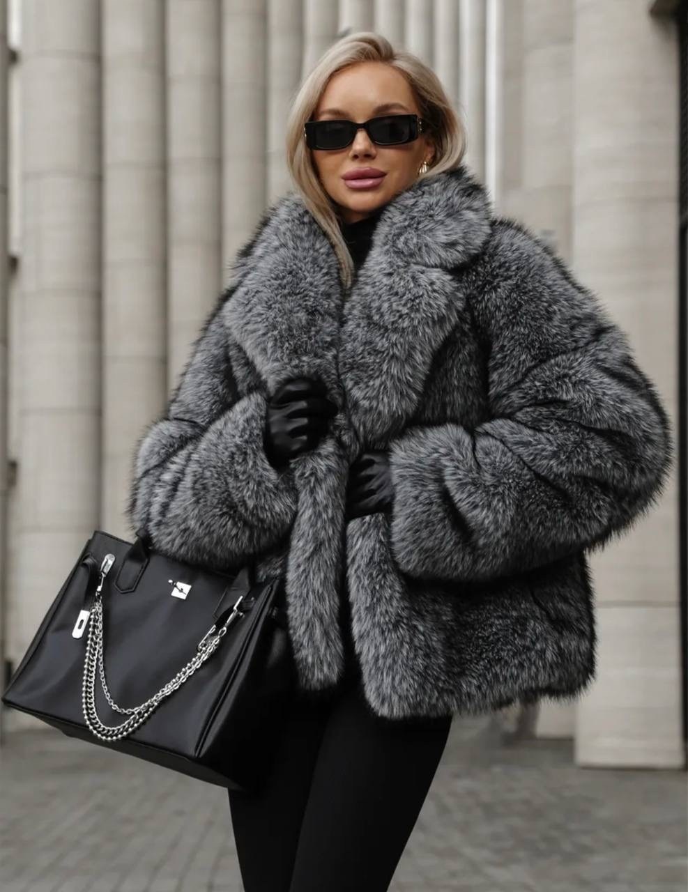 искусственная шуба,шуба из искусственного меха чернобурка,шубка,шуба,шуба из экомеха